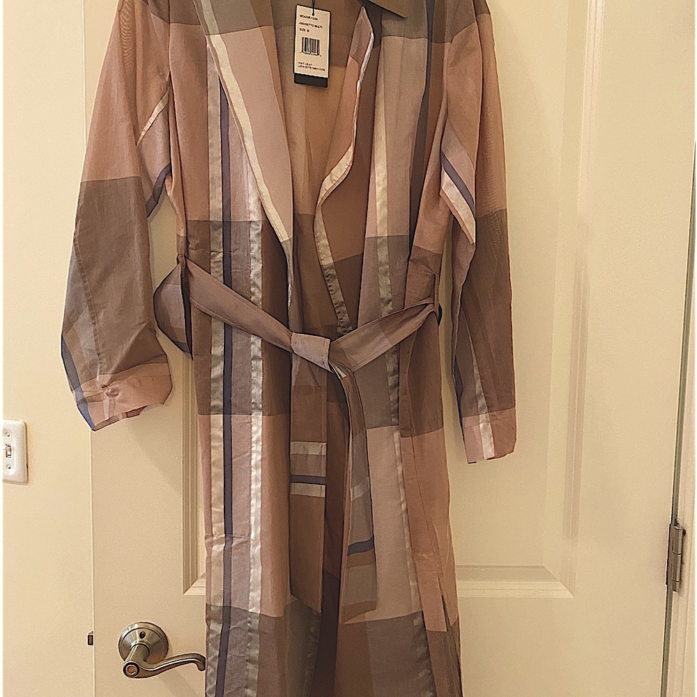 COPY - Lafayette NY brand new with a tag trench,light weight,amaretto multi col…